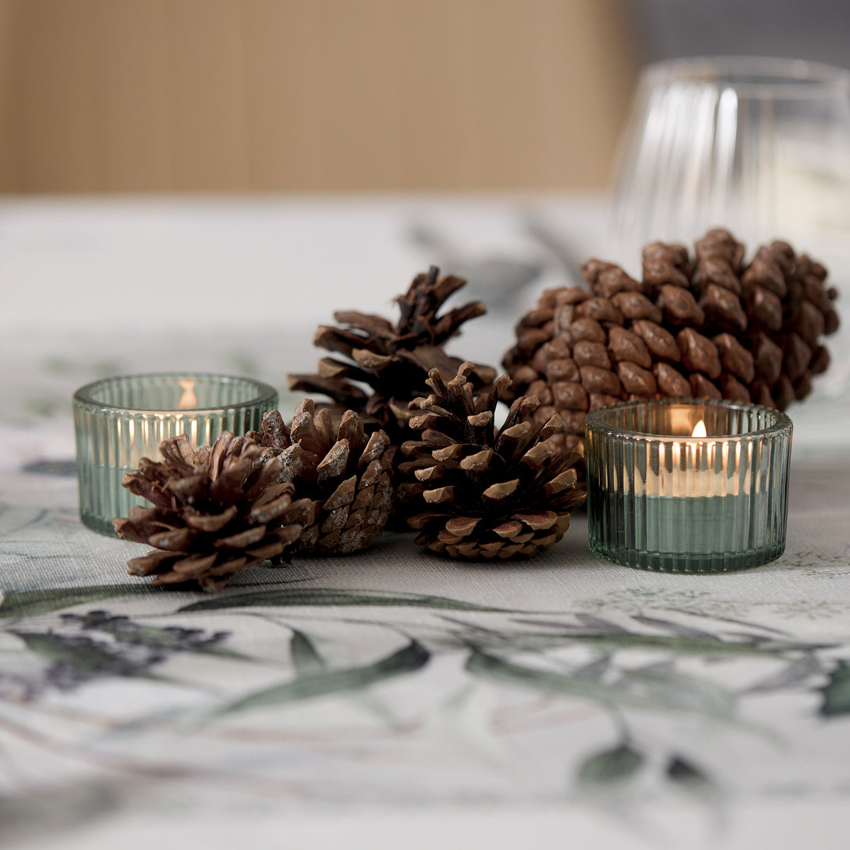Maison Sucreè Natale Tovaglia E/O Runner In Tessuto Antimacchia Verde Soffuso