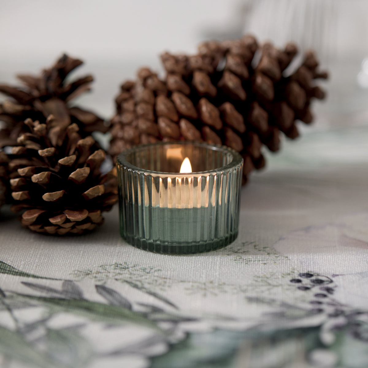 Maison Sucreè Natale Tovaglia E/O Runner In Tessuto Antimacchia Verde Soffuso