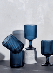 Maison Sucree' Set 6 Pezzi Bicchieri E Calici In Pasta Di Vetro Torcello Blu