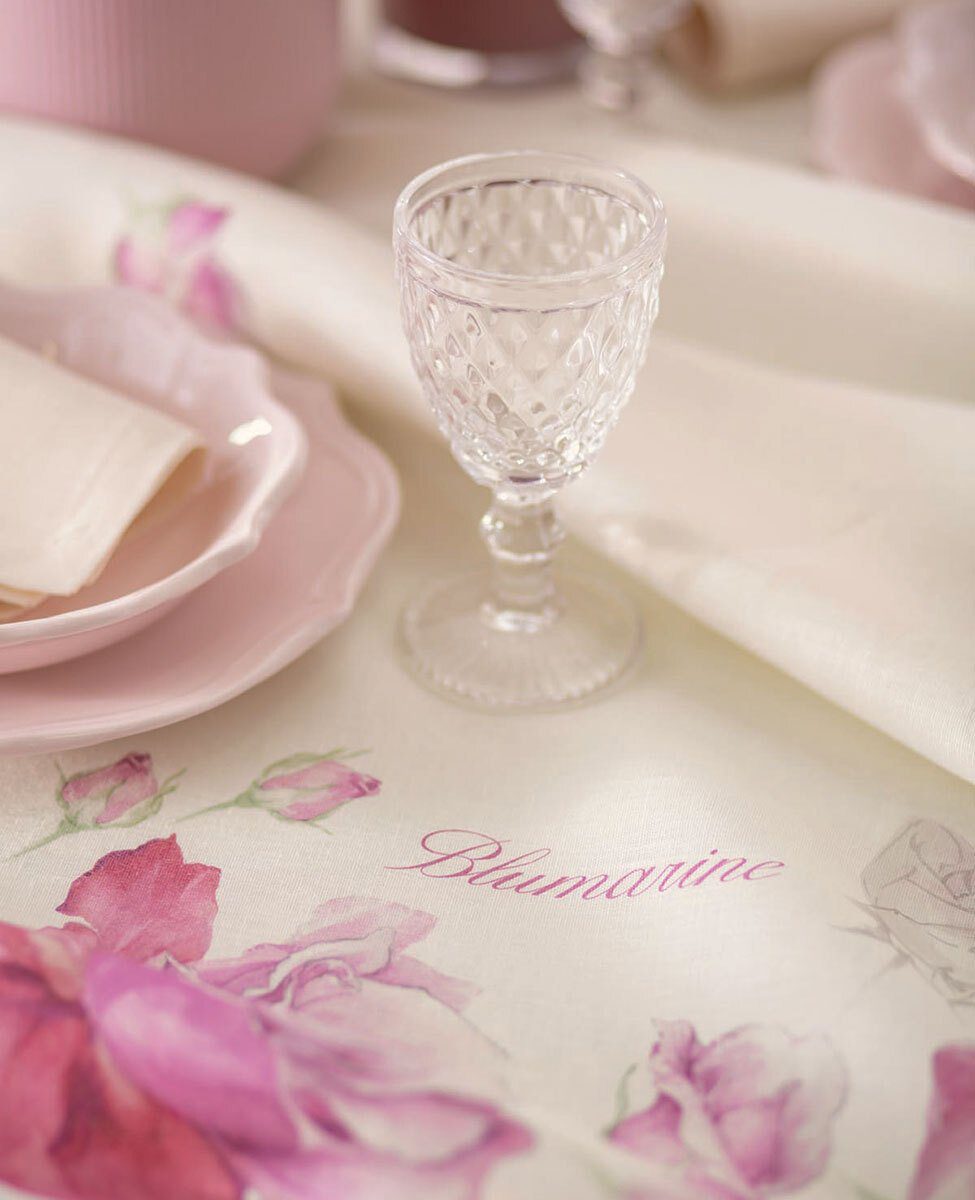 Blumarine Canovaccio In Lino Stampato Rose