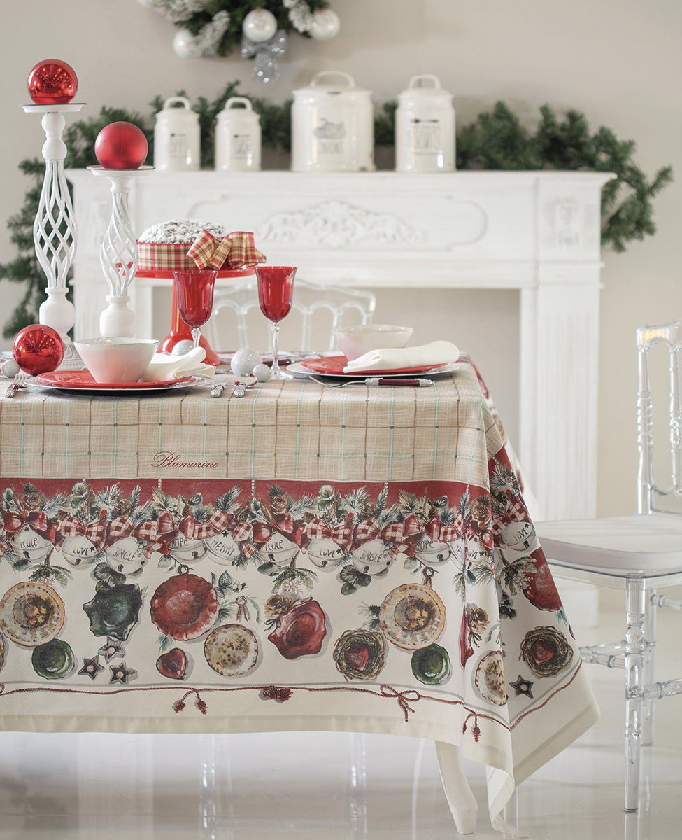 Blumarine Tovaglia In Cotone Con Trattamento Antimacchia Stampata Vichy