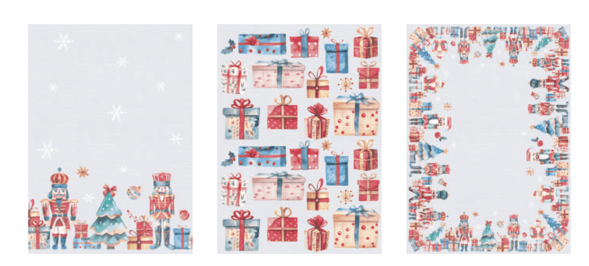 Riviera Set 3 Canovacci Natalizi In Cotone Stampato Toyland