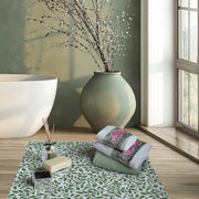 Casa Anversa Set Asciugamani 1+1 In Spugna Di Cotone Con Bordo Velluto Stampato Peony