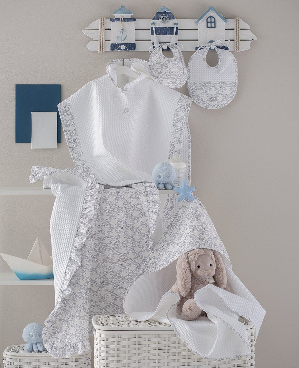 Blumarine Baby Triangolo Con Cappuccio In Nido D'ape Barchetta