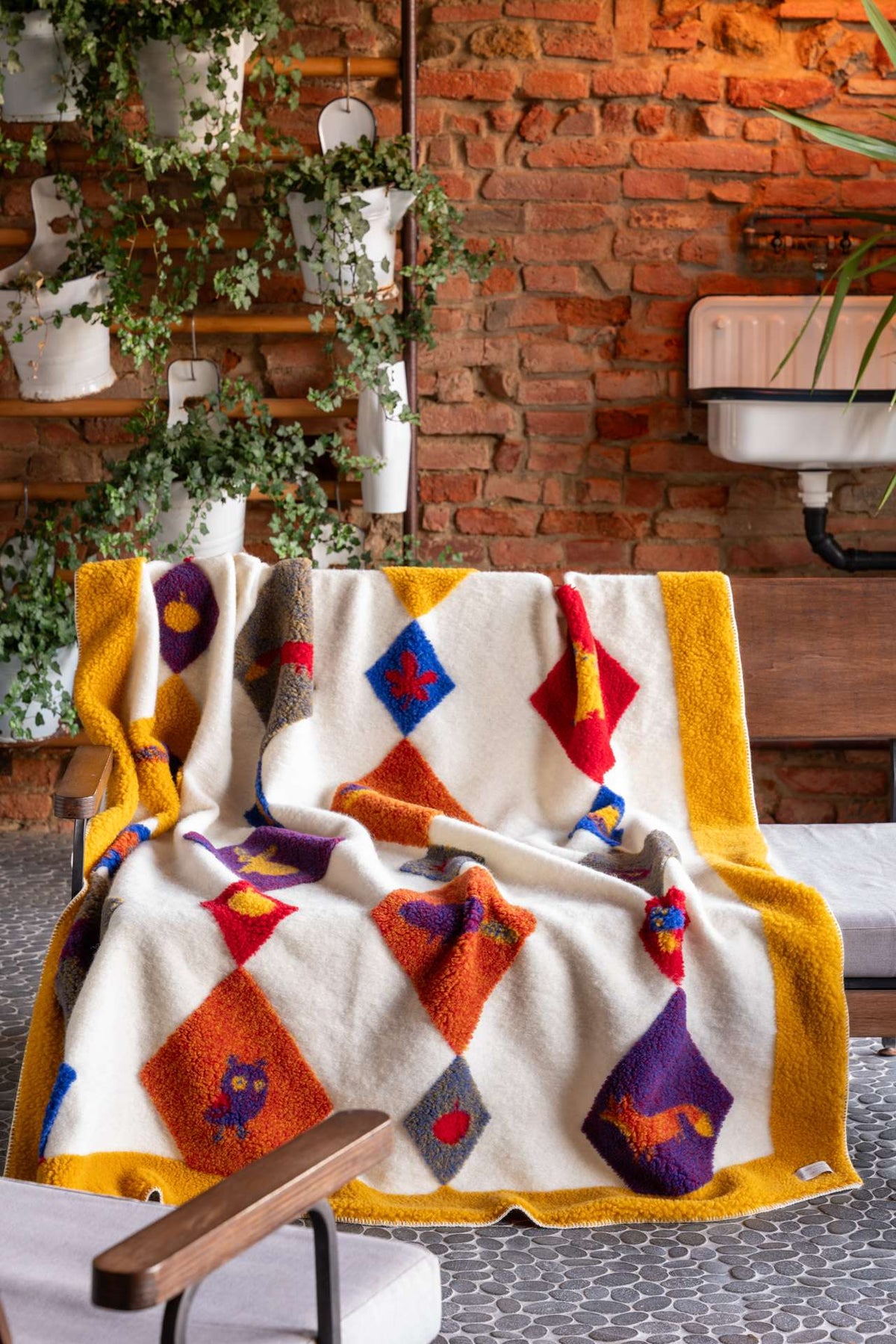 Tessitura Toscana Telerie Plaid In Lana Cotta Boscolandia