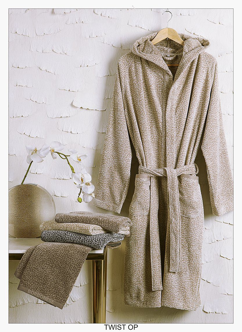 Borbonese Set Asciugamani 1+1 In Morbida Spugna Velour Twist Op