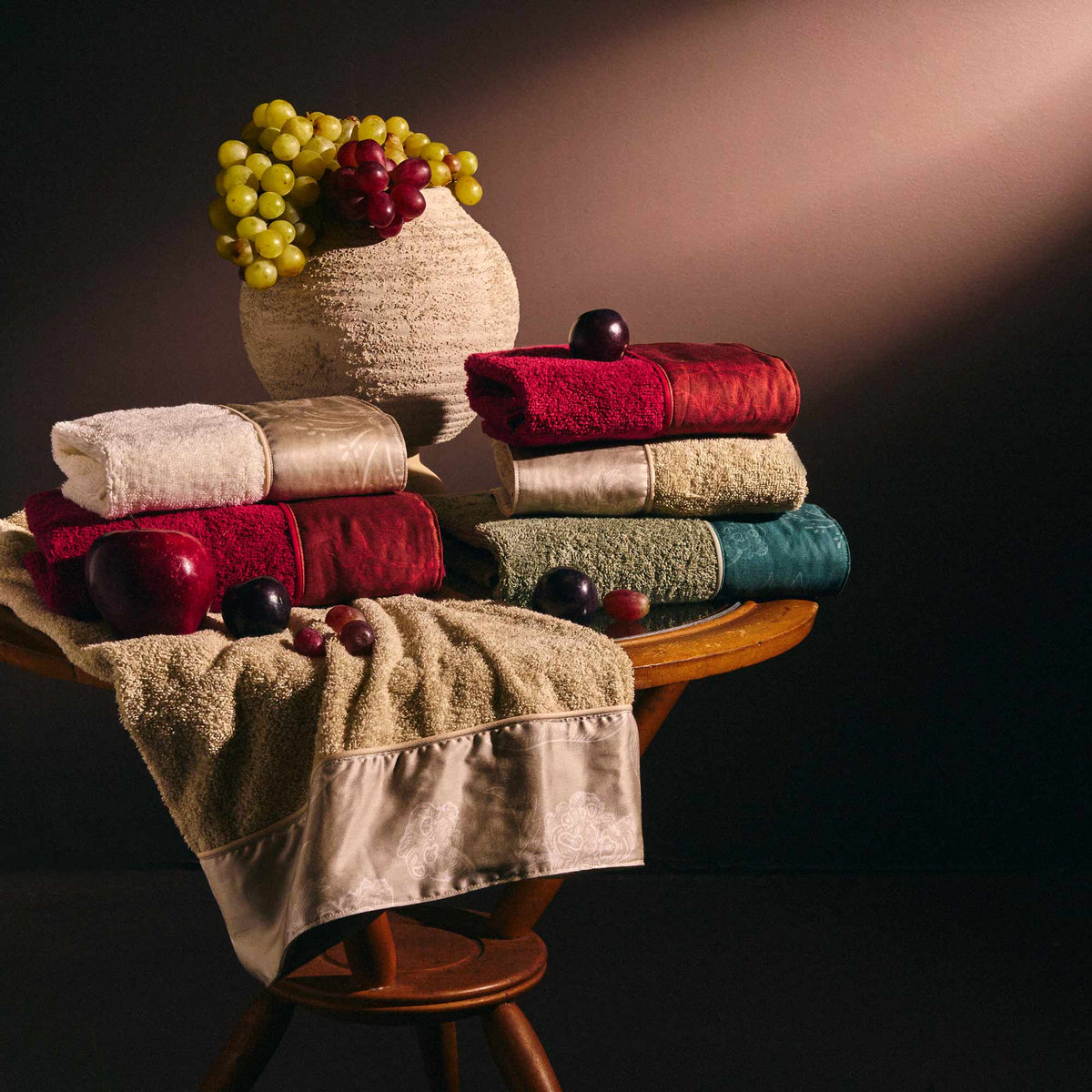 Biancoperla Set Asciugamani 2+2 In Spugna Di Cotone Toile Floral