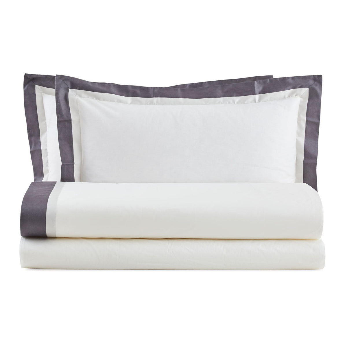 Biancoperla Completo Lenzuola Matrimoniale In Puro Cotone Con Doppia Balza In Raso Di Cotone Twin