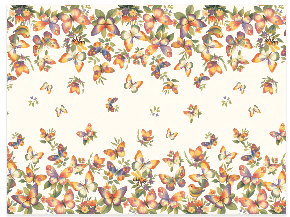 Tag House Design Tovaglia In Puro Cotone Stampato Volo