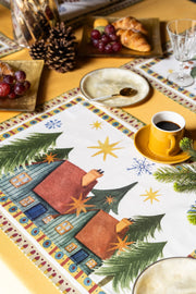 Napking Set 4 Americane Natalizie In Raso Di Cotone Antimacchia Winterparty