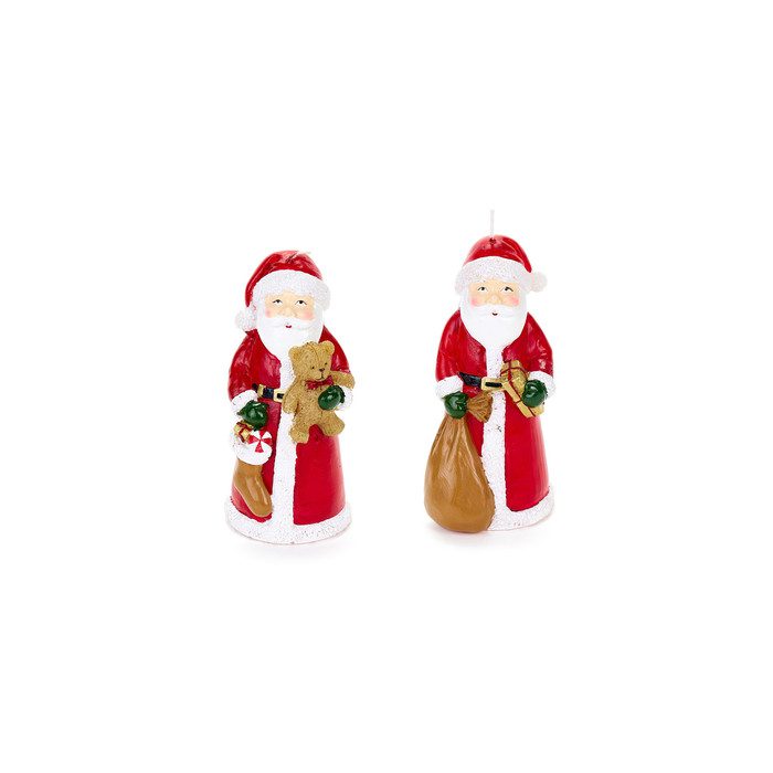 Nuvole Di Stoffa Candela Natalizia Babbo Natale 15,5cm