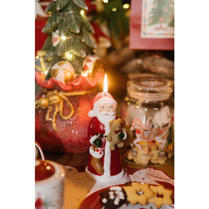 Nuvole Di Stoffa Candela Natalizia Babbo Natale 15,5cm