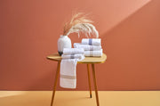 Biancoperla Set Asciugamani 1+1 In Spugna Di Cotone Con Bacchette Ricamate Zoe