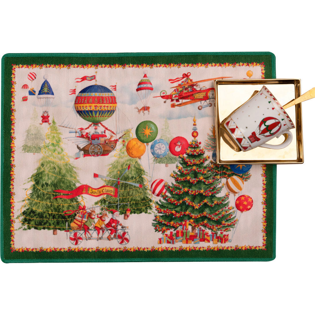 Tessitura Toscana Telerie Set 2 Tovagliette Americane Natalazie Mymat Air Christmas