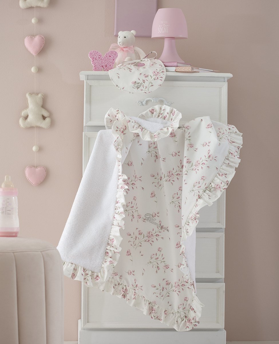 Blumarine Baby Asciugamano Clinica Double Face In Spugna Di Cotone Fantasia Lilibet