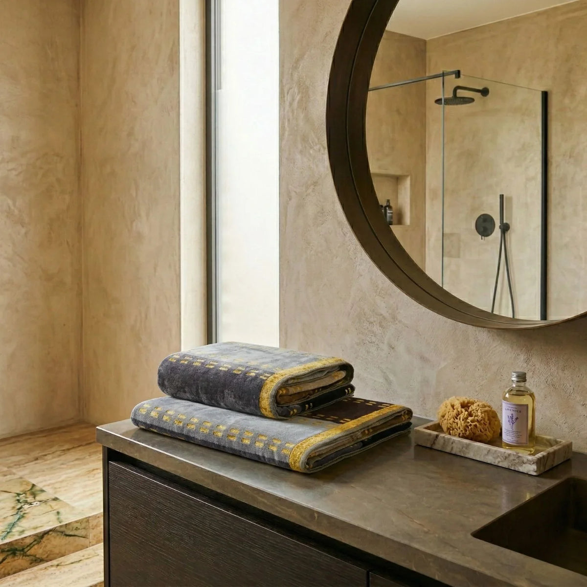 Carrara Set Asciugamani 1+1 In Spugna Di Cotone Velour Ibiza