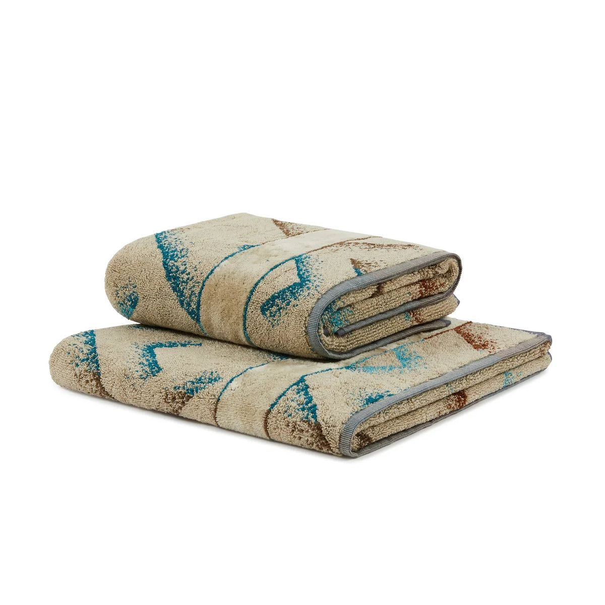 Carrara Set Asciugamani 1+1 In Spugna Di Cotone Velour Kanzi