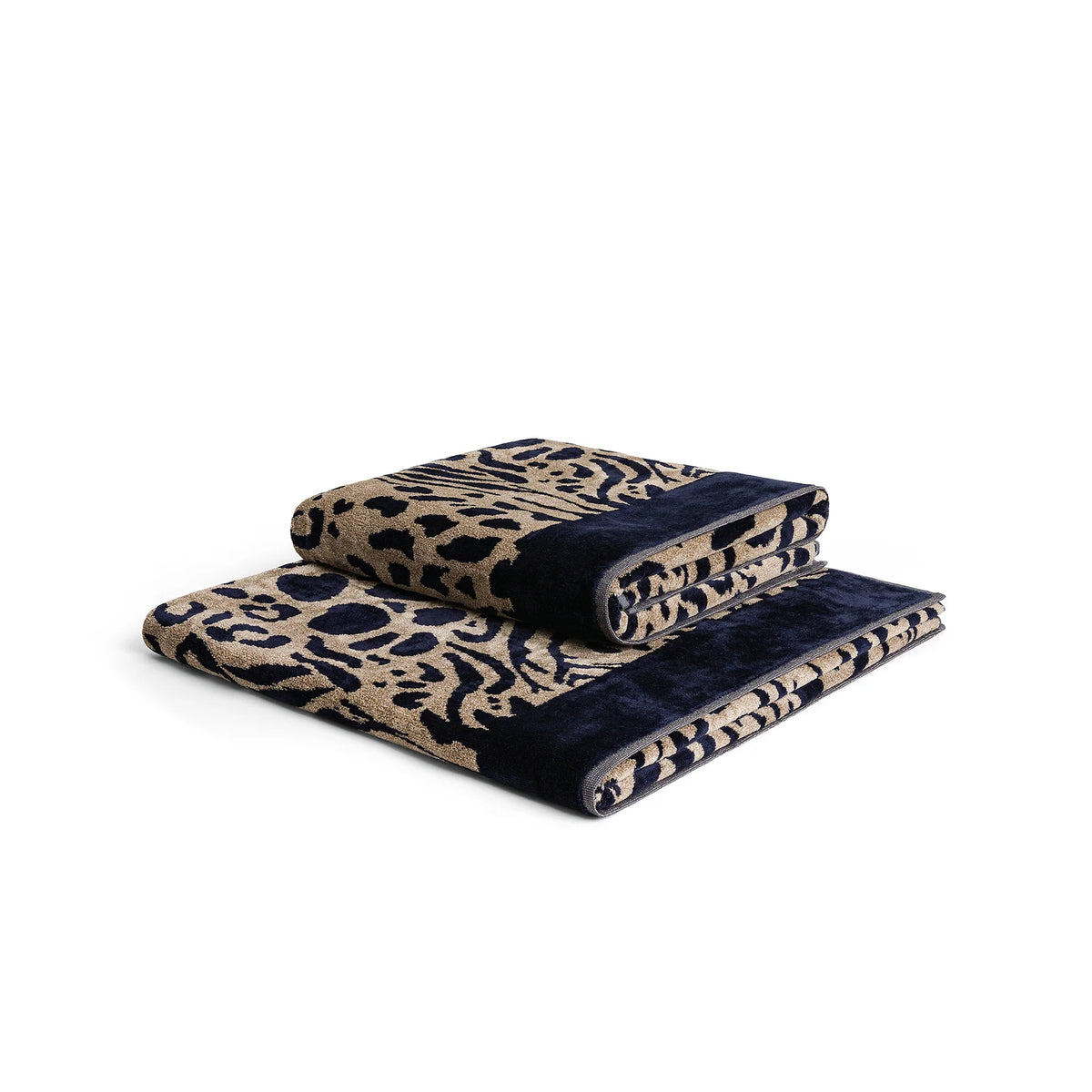 Carrara Set Asciugamani 1+1 In Spugna Di Cotone Velour Savana
