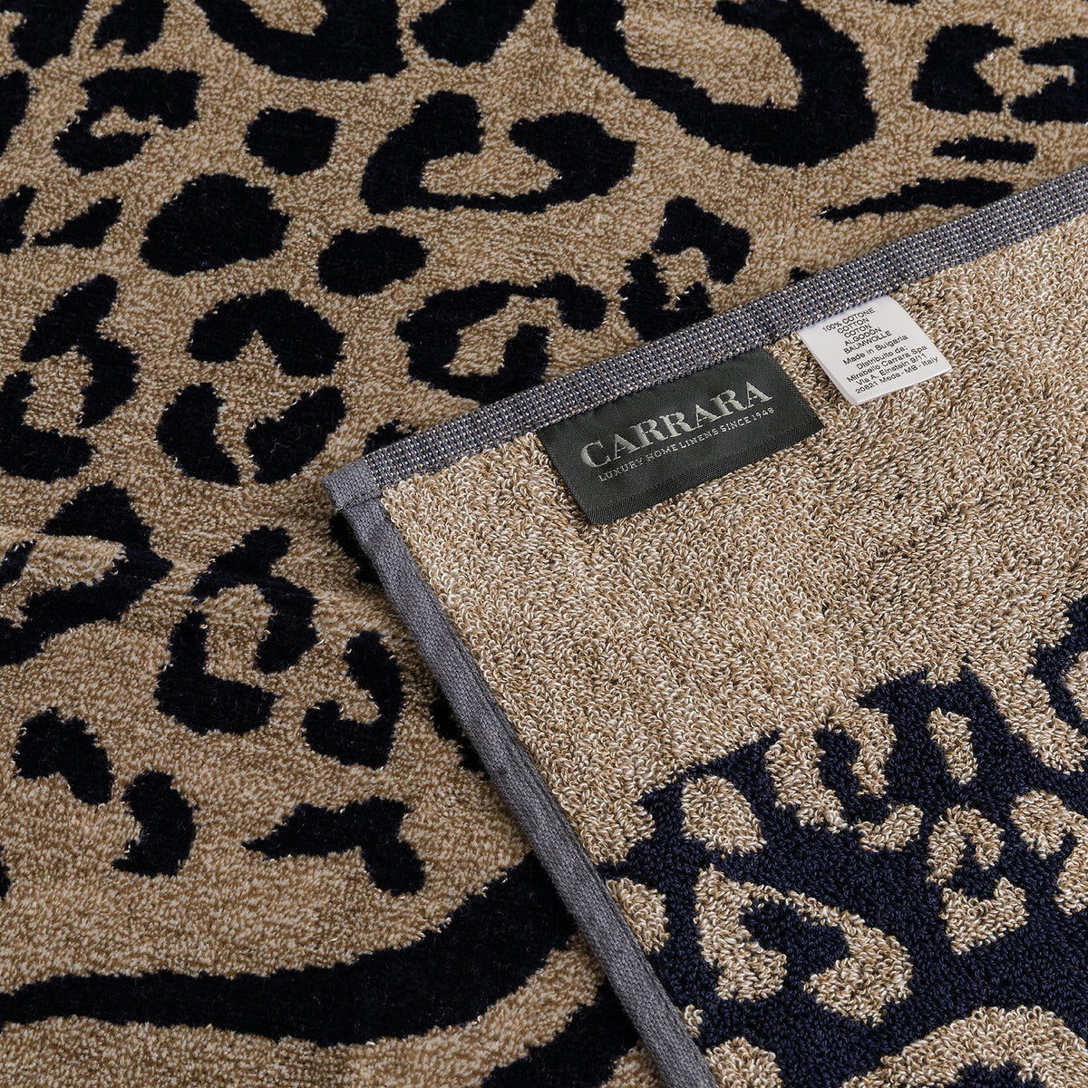 Carrara Set Asciugamani 1+1 In Spugna Di Cotone Velour Savana