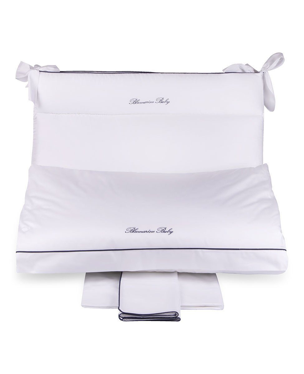 Blumarine Baby Completo Copripiumino 5 Pezzi Con Interno Estraibile Lettino Baby Blu