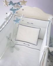 Blumarine Baby Completo Copripiumino 5 Pezzi Con Interno Estraibile Lettino Baby Blu
