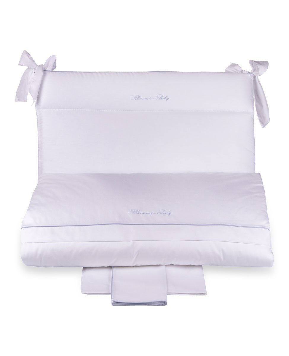 Blumarine Baby Completo Copripiumino 5 Pezzi Con Interno Estraibile Lettino Baby Blu