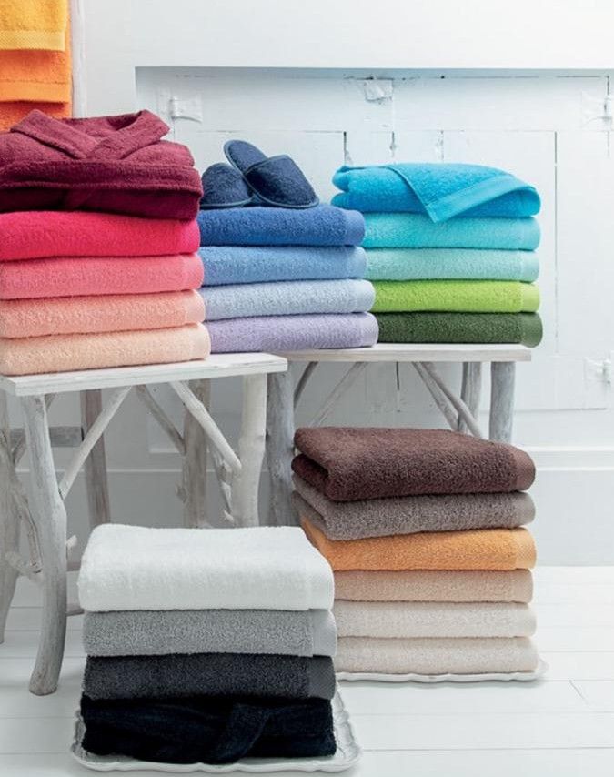 Lasa Home Set Asciugamani 1+1 Tinta Unita Spugna Di Cotone Pure