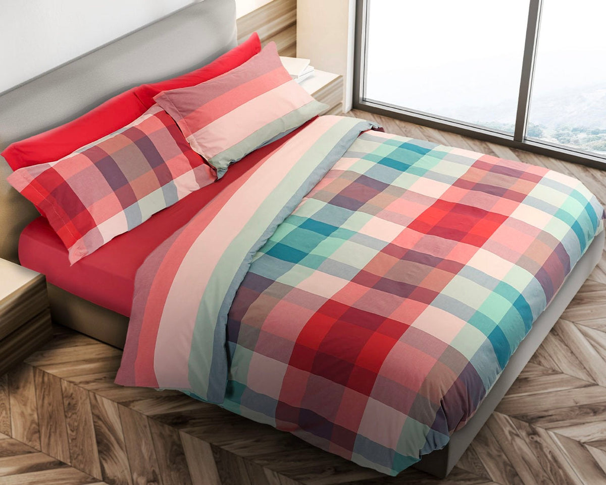 Daunex Parure Copripiumino Tinto In Filo Double Face Belfast