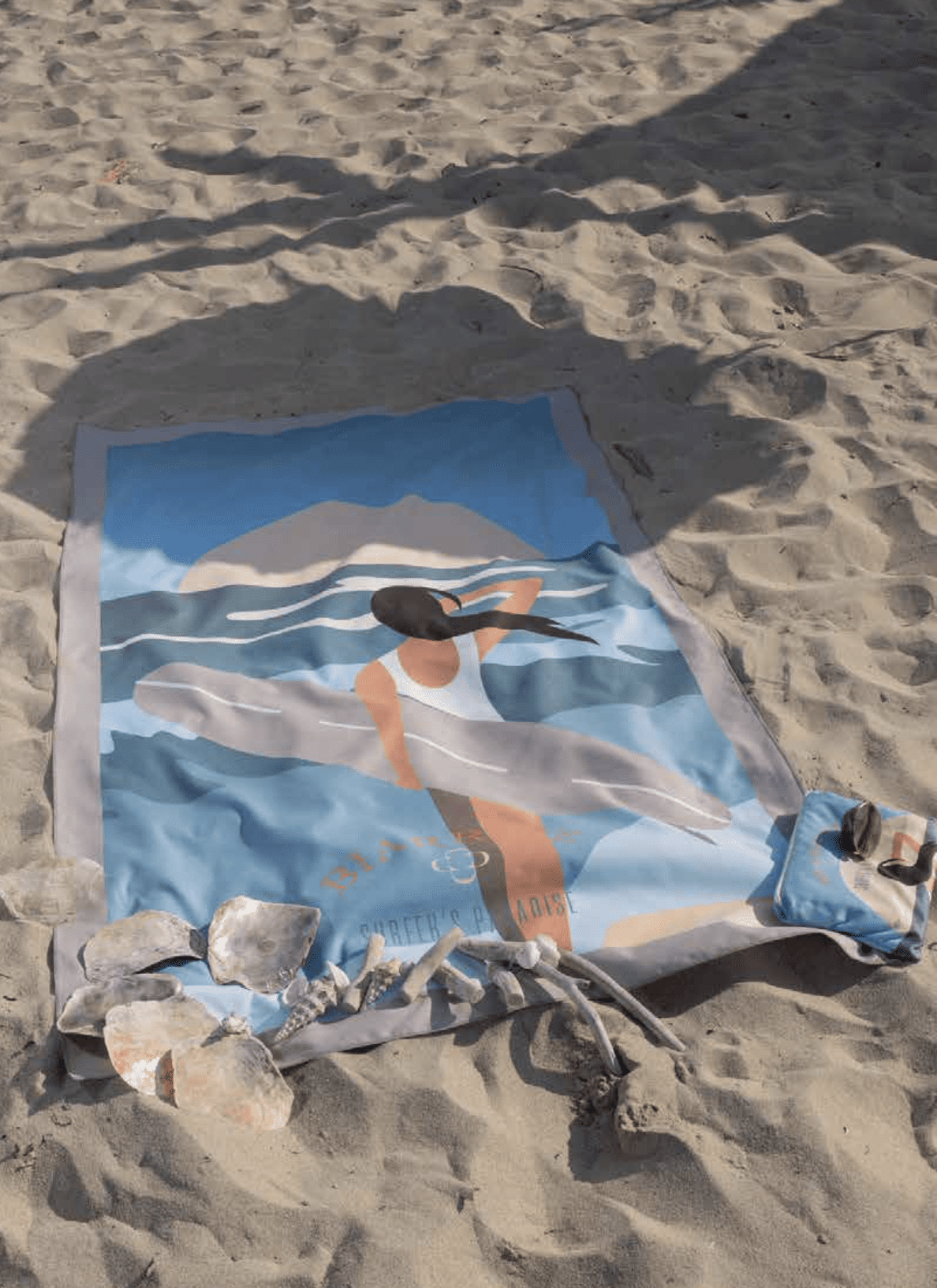 Svad Dondi Telo mare in microfibra stampata con pochette Biarritz