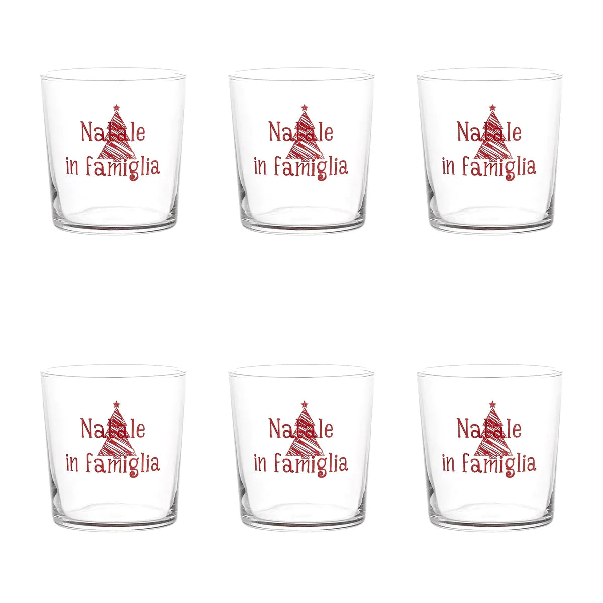 Simple Day Set 6 Bicchieri Acqua Natale In Famiglia