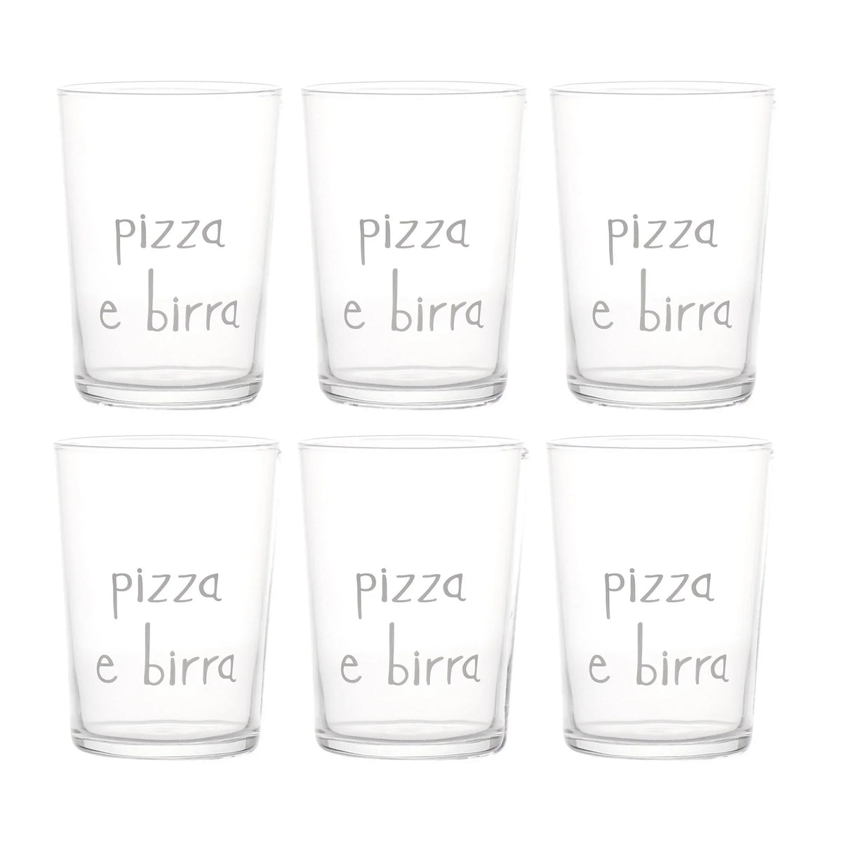 Simple Day Set 6 Bicchieri Birra Decoro Pizza e Birra