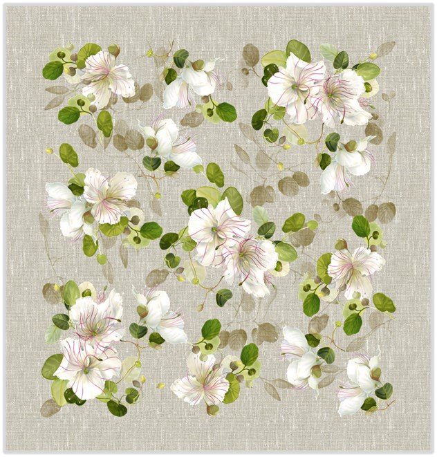Tessitura Toscana Telerie 4Dinner Set 4 Tovaglioli In Cotone Stampato Blossom
