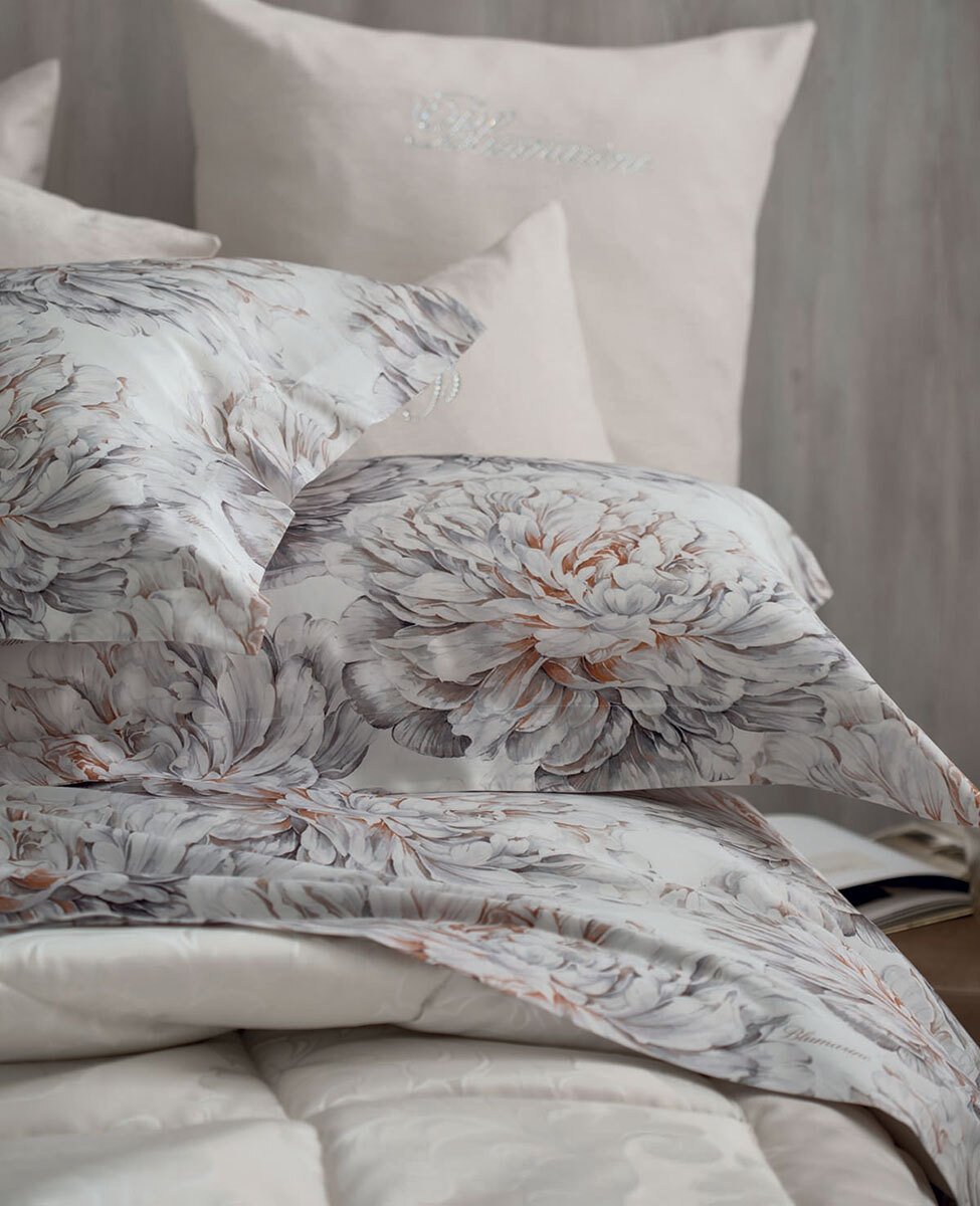 Blumarine Completo lenzuola matrimoniale in raso di cotone stampato Sogni