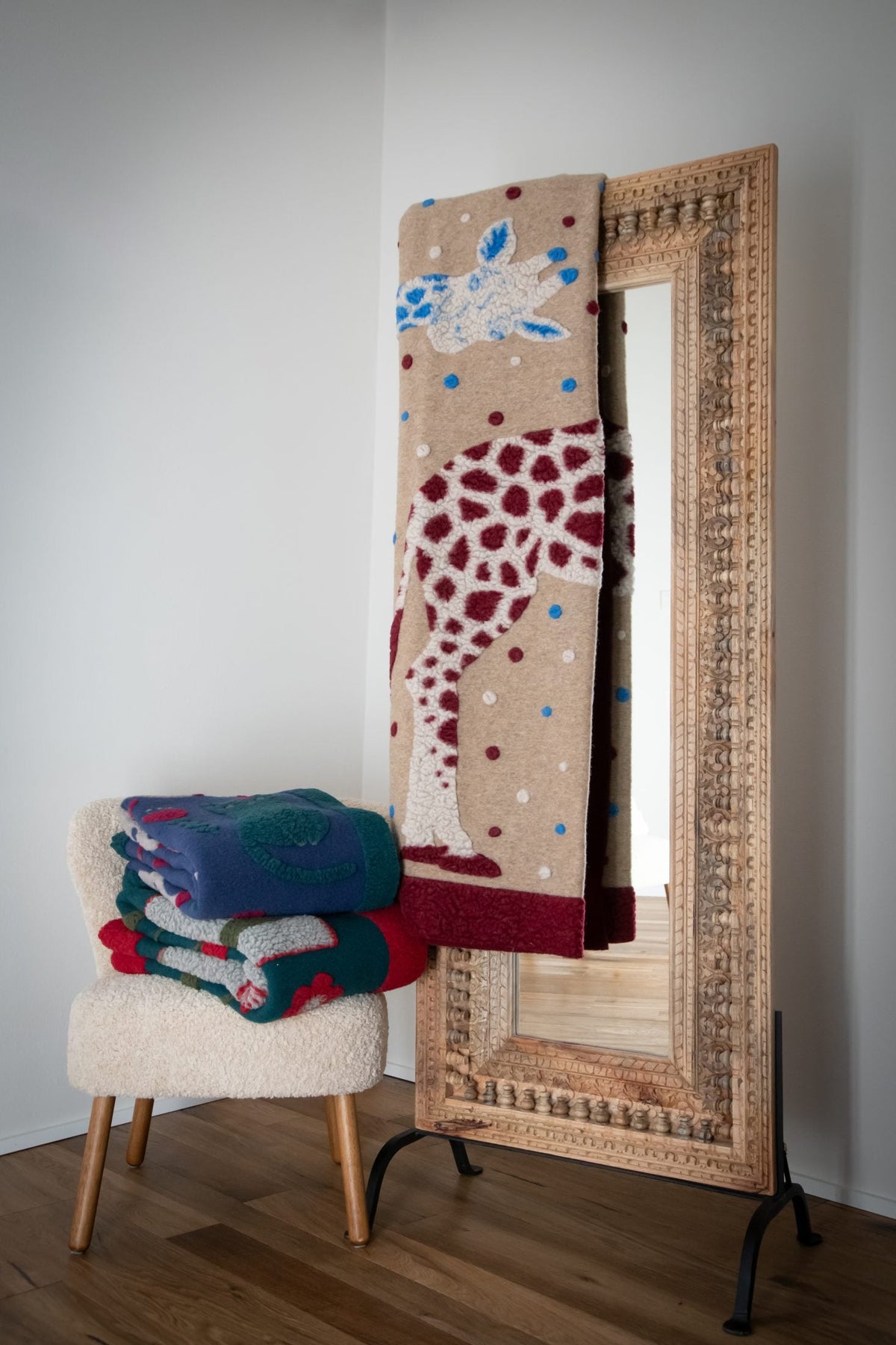 Frati Home Coperta Plaid In Lana Cotta Sisters Beige