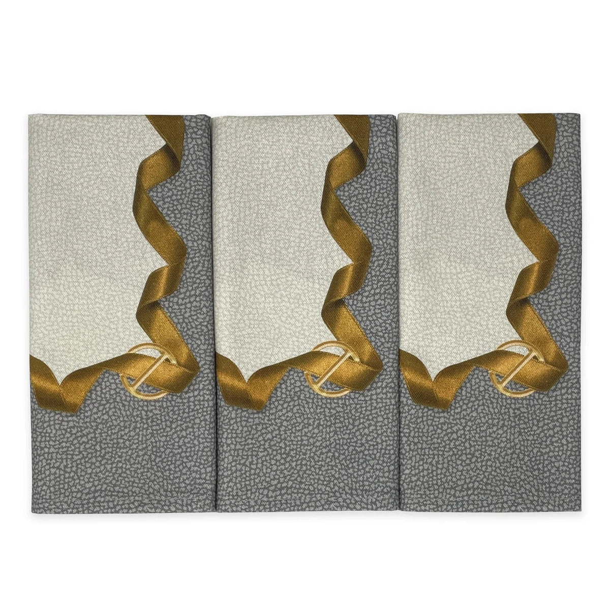 BORBONESE STROFINACCIO NATALIZIO IN COTONE STAMPATO RIBBON