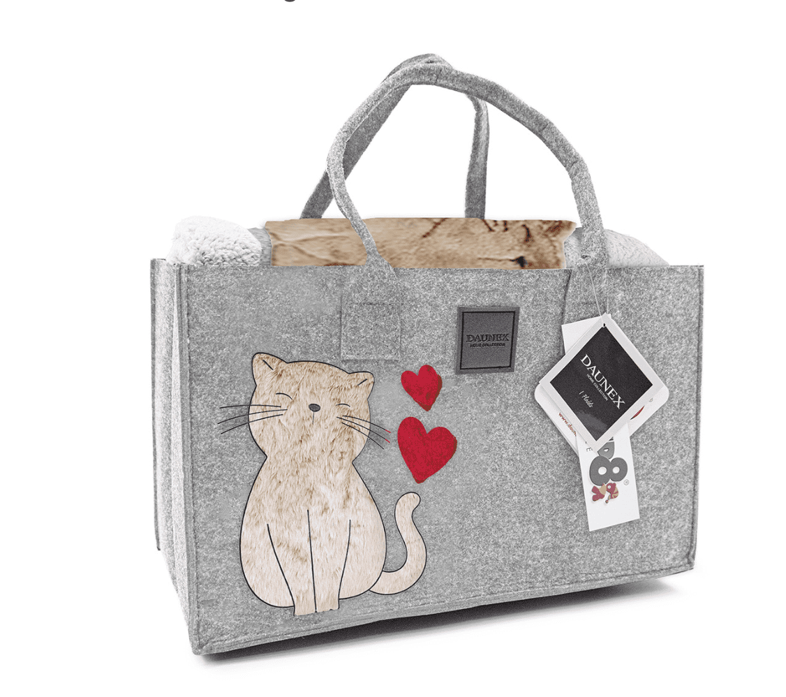 Daunex Plaid Morbidotto In Borsa Feltro Con Applicazione Pixel
