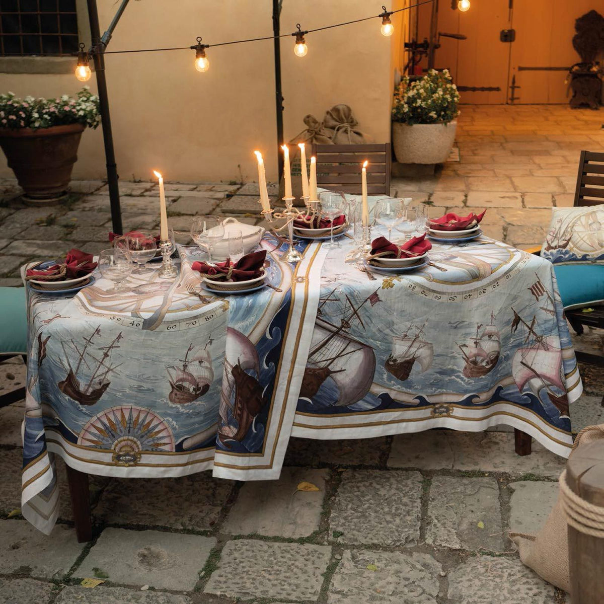 Tessitura Toscana Telerie Tovaglia E/O Runner In Lino Bounty