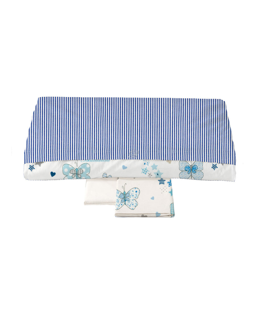 Blumarine Baby Completo Copripiumino Culla 4Pz In Percalle di cotone Farfalle