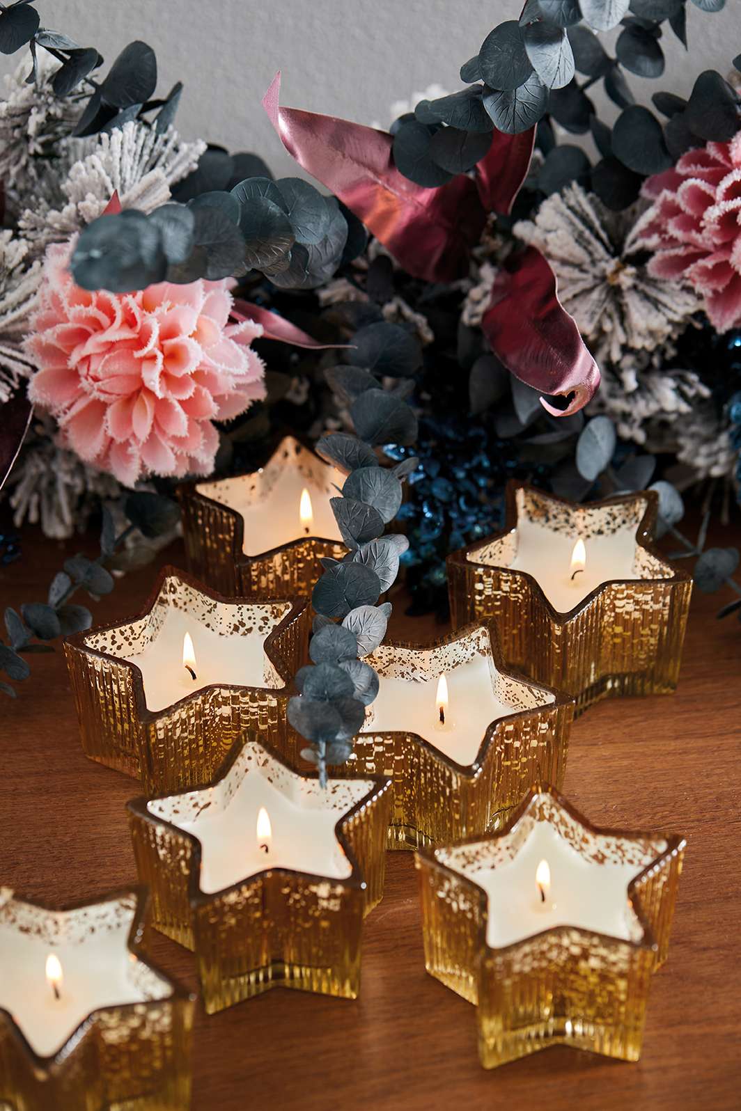 Maison Sucree' Set 2 Pezzi Star Candles Ambra