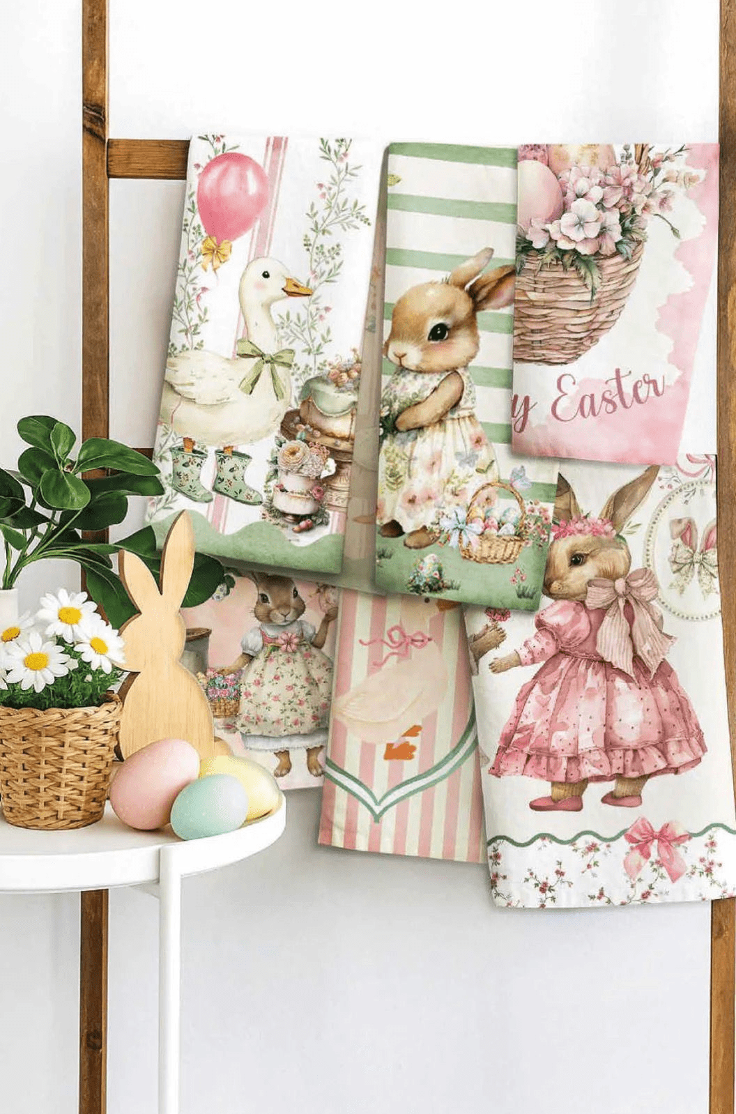 Maestri Cotonieri Set 6 Strofinacci Pasquali In Cotone Giardino Segreto