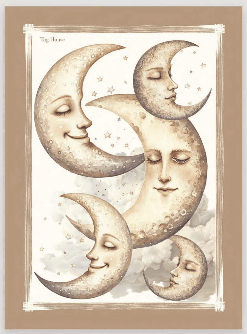 Tag House Artissima Strofinaccio In Cotone Stampato 4012 Sole Luna