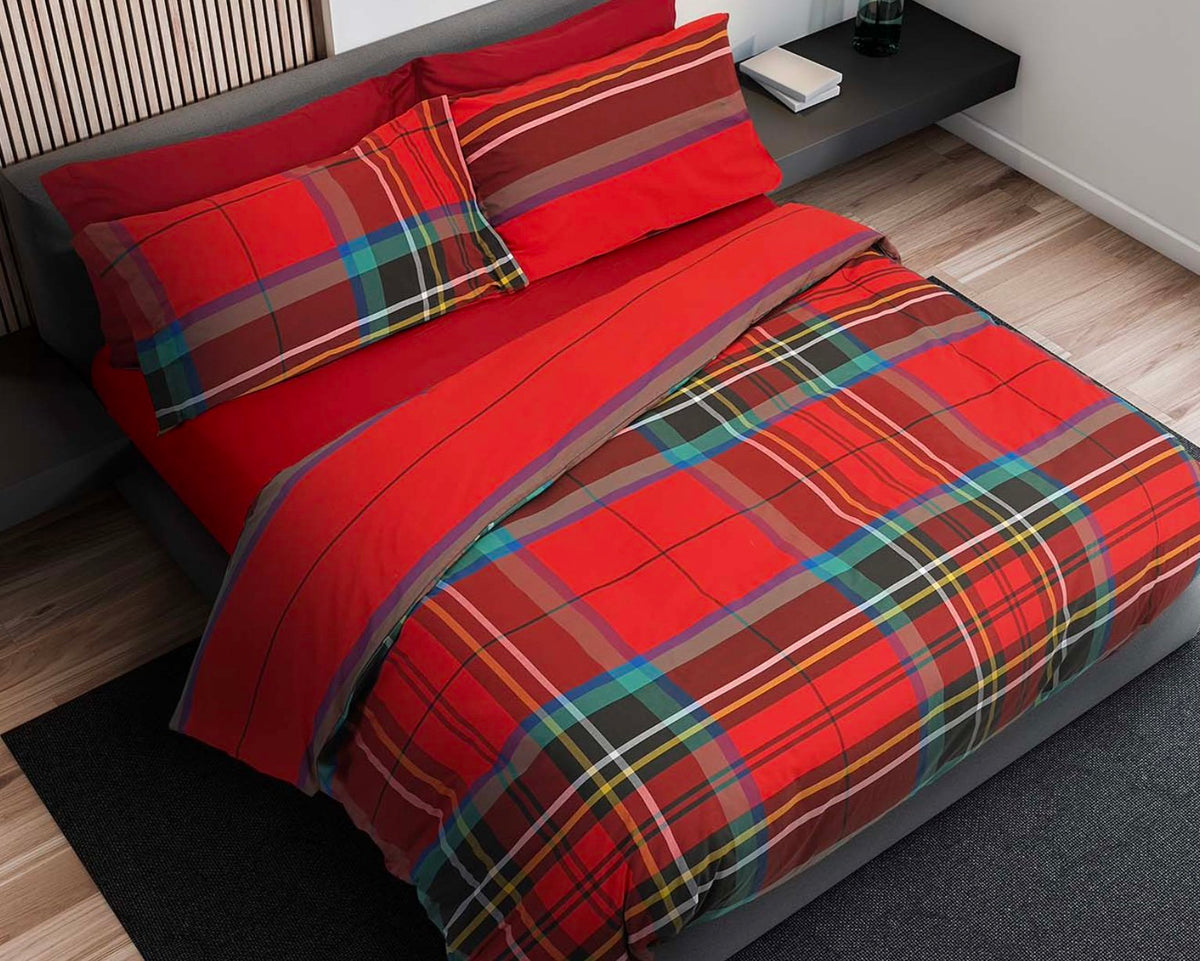 Daunex Parure Copripiumino Tinto In Filo Double Face Canterbury