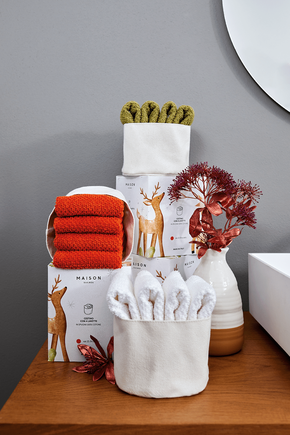 Maison Sucree' Cestino Lavette Borgo Natale