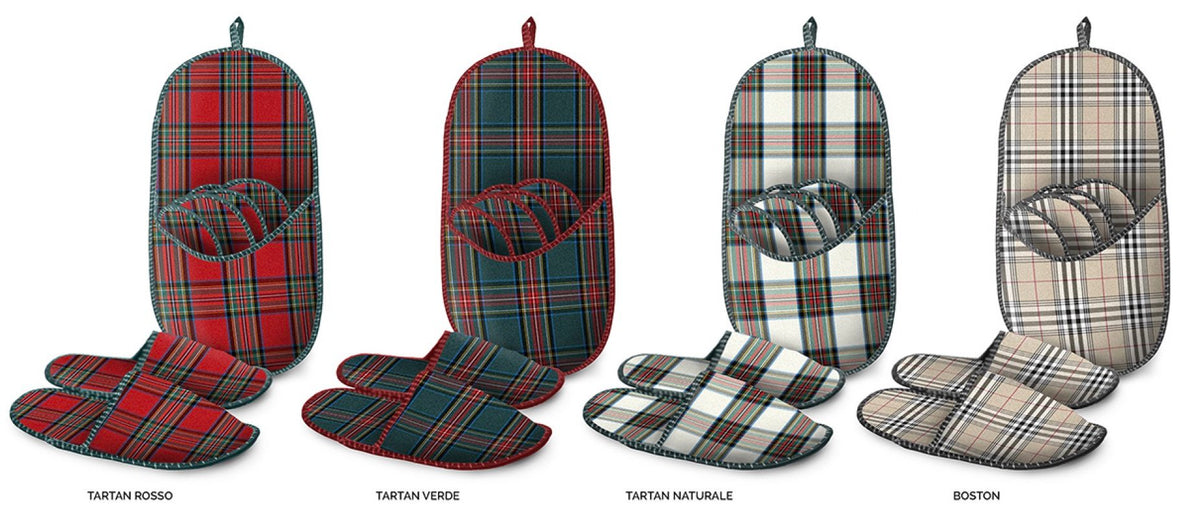 DAUNEX CIABATTONE SET FAMILY 4 PEZZI TARTAN