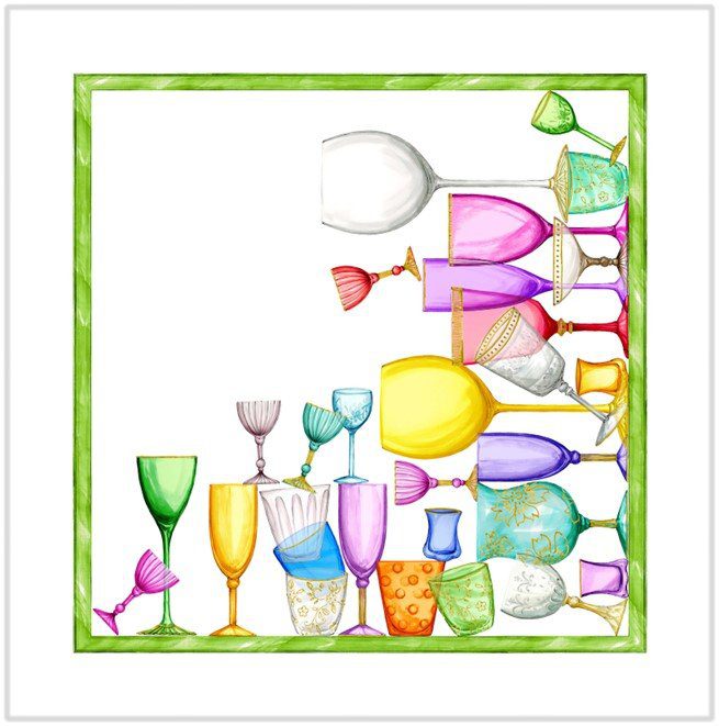 Tessitura Toscana Telerie 4Dinner Set 4 Tovaglioli In Lino Stampato Cincin