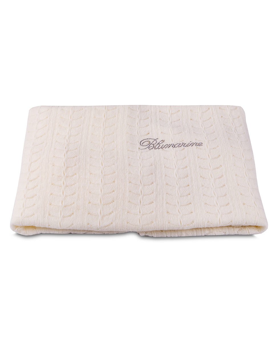 Blumarine Baby Copertina Culla In Lana Jacquard Punzonato Eloise