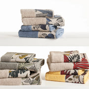 Creole Home Set Asciugamani 1+1 In Spugna Di Cotone Con Bordo Cotone Fantasia Liberty