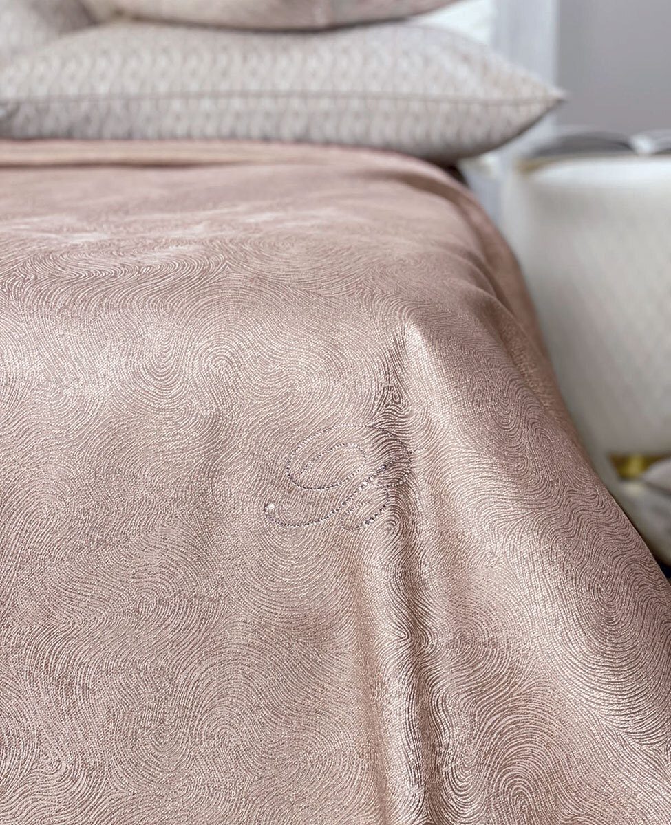 Blumarine Copriletto Liscio Matrimoniale In Tessuto Jacquard Sfumatura