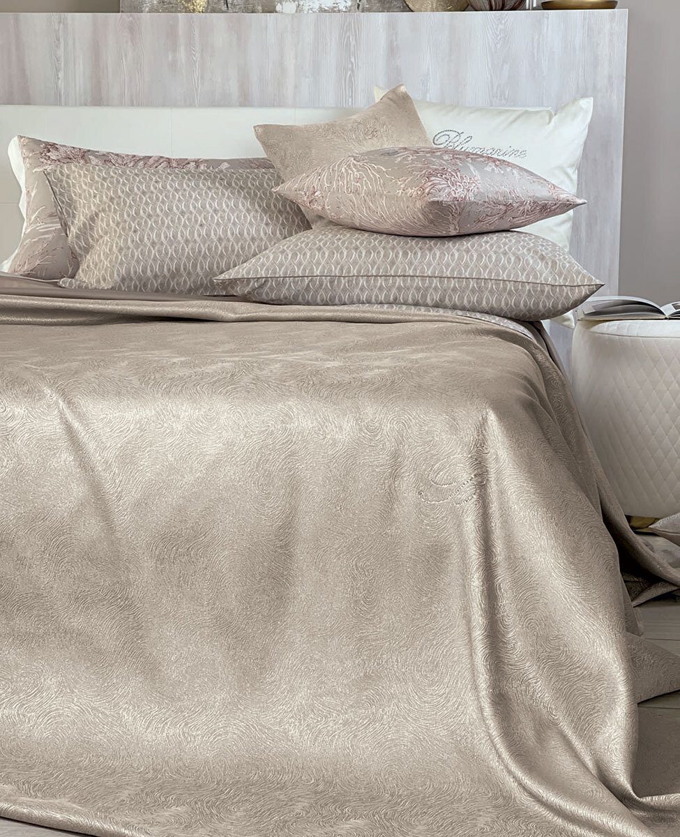 Blumarine Copriletto Liscio Matrimoniale In Tessuto Jacquard Sfumatura