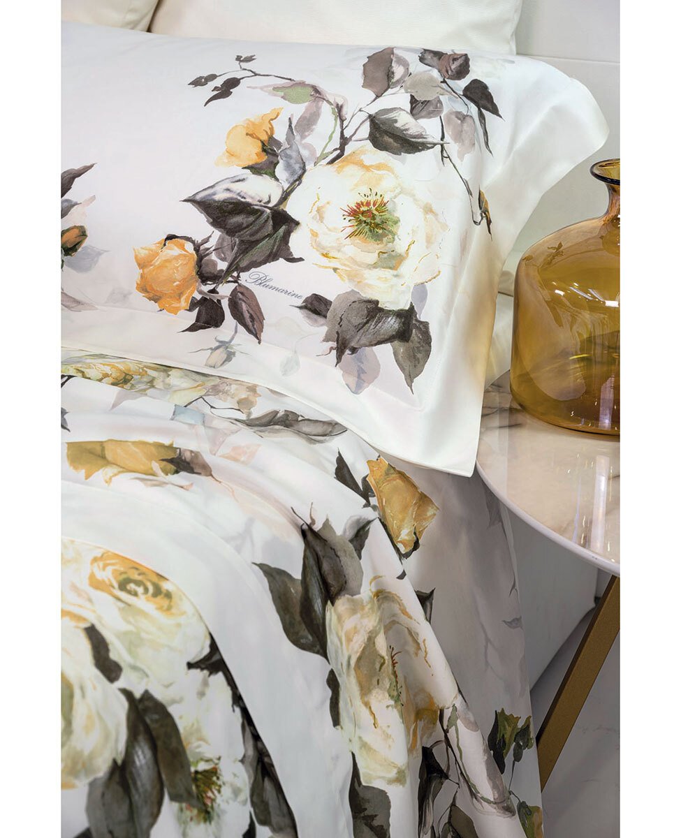 Blumarine Parure Copripiumino Matrimoniale In Raso Di Cotone Adele